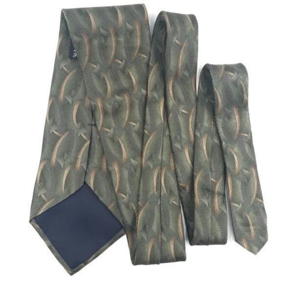 MACHADO George Machado Men's Silk Tie Green Print 58 in - Picture 4 of 7